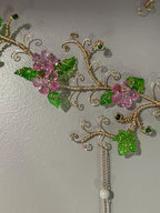 Labradorite Crystal Butterfly Wire Wrapped Cherry Blossom Wall Hanger Statement Piece