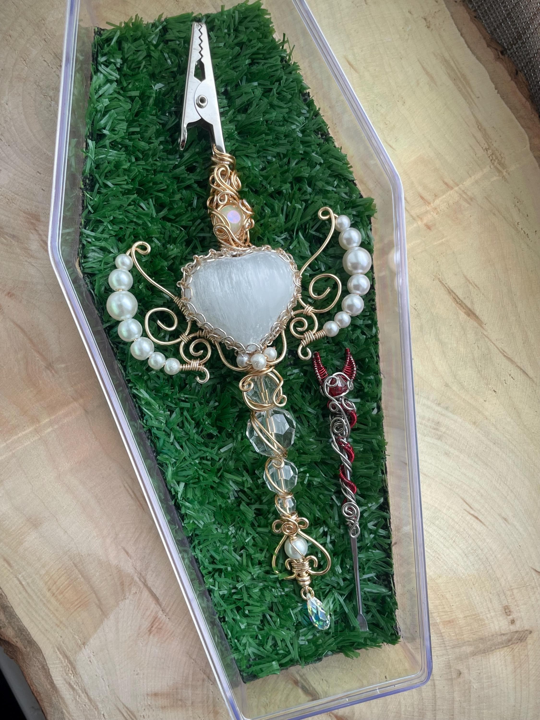 Angel and Devil Smoking Wand And Dab Tool Set With Selenite