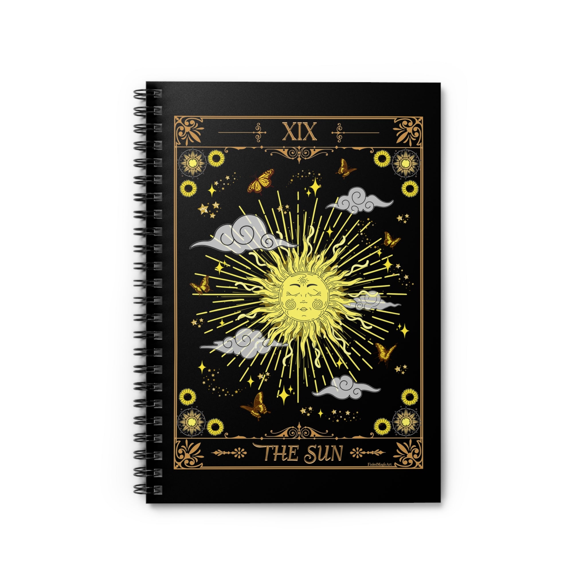The Sun Tarot Card Spiritual Lined Page Journal | For Manifestation, Spellwork, Shadow Work, Self Reflection, And More