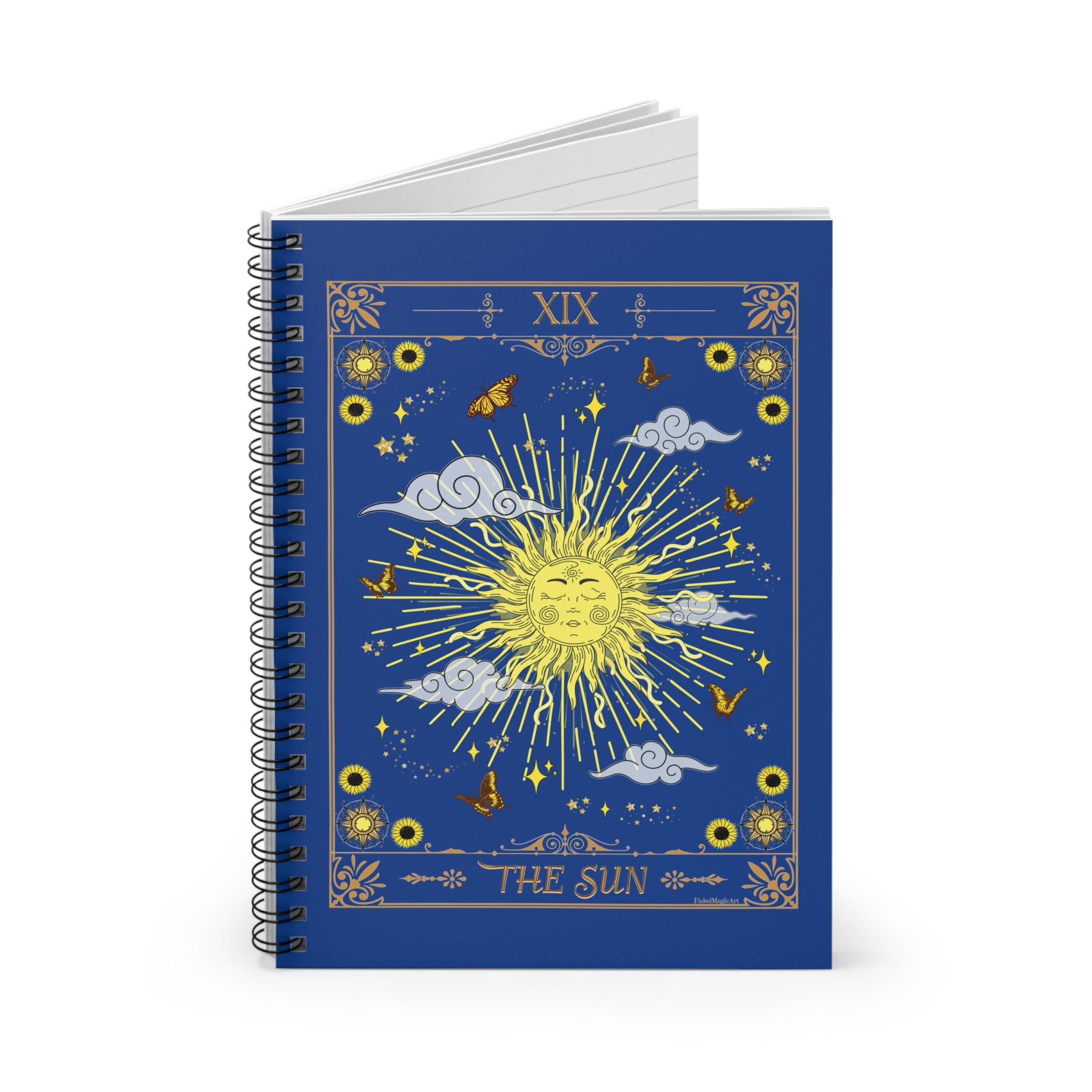 The Sun Tarot Card Spiritual Lined Page Journal | For Manifestation, Spellwork, Shadow Work, Self Reflection, And More