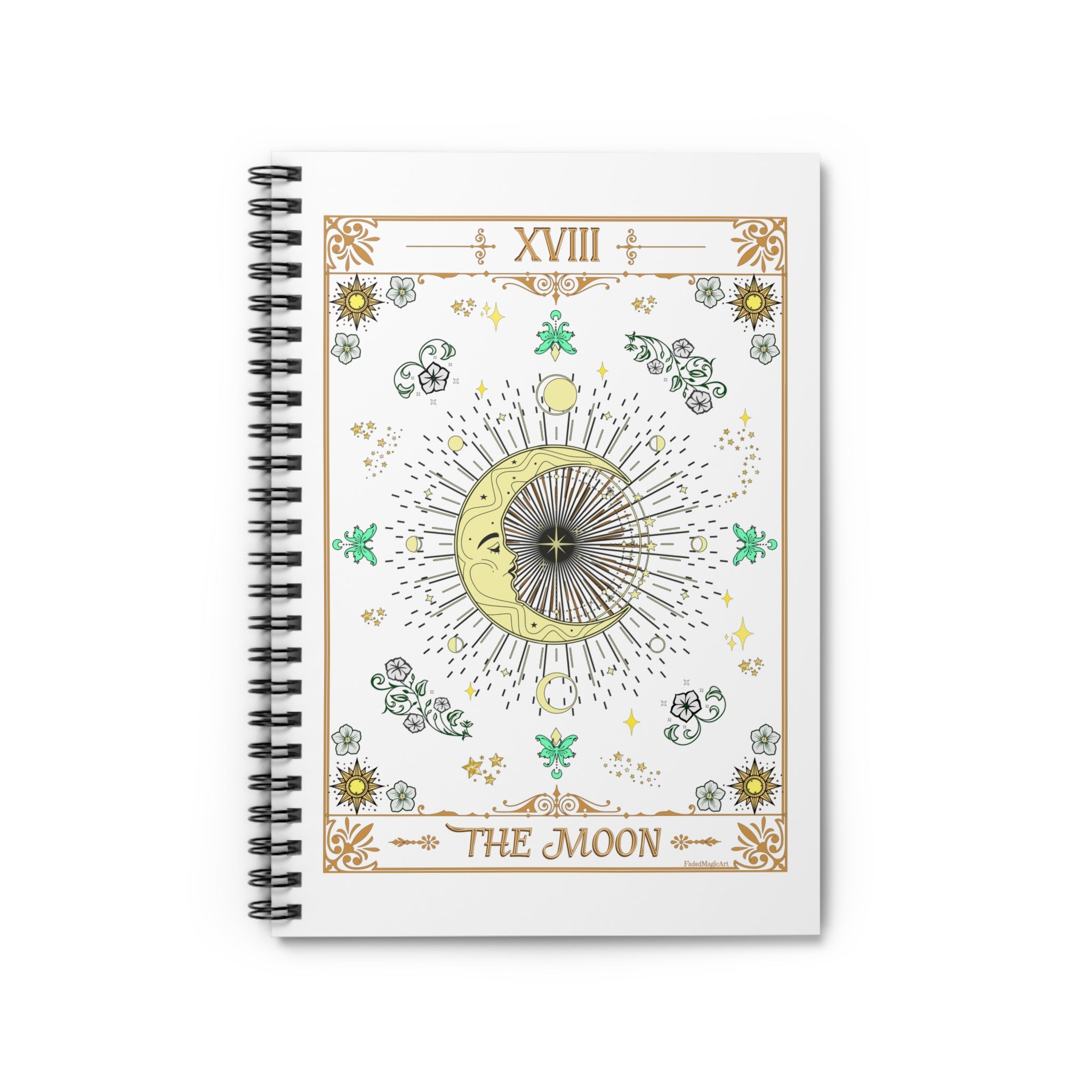 The Moon Tarot Card Spiritual Lined Page Journal | For Manifestation, Spellwork, Shadow Work, Self Reflection, And More