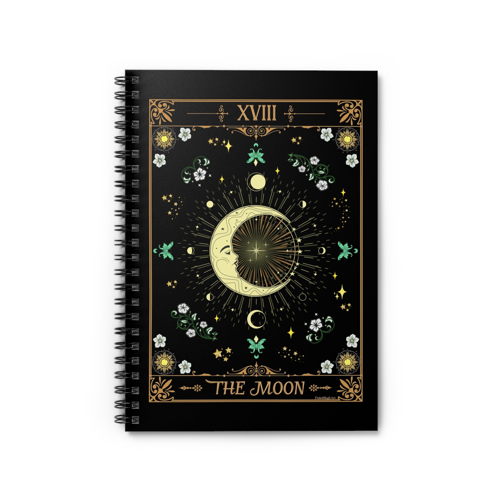 The Moon Tarot Card Spiritual Lined Page Journal | For Manifestation, Spellwork, Shadow Work, Self Reflection, And More