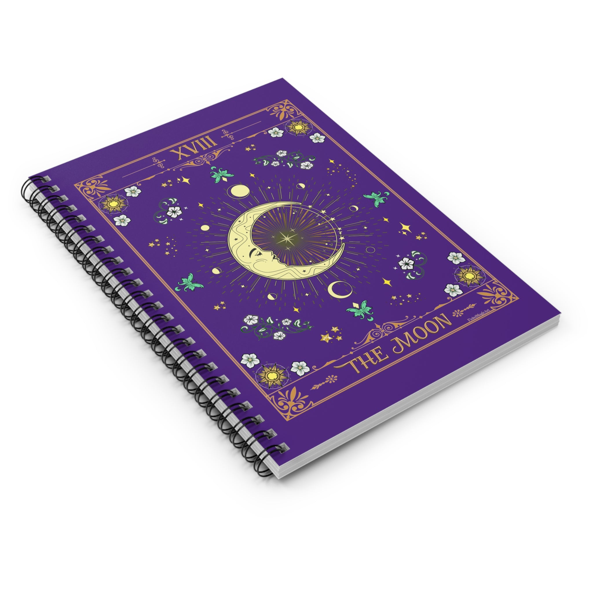The Moon Tarot Card Spiritual Lined Page Journal | For