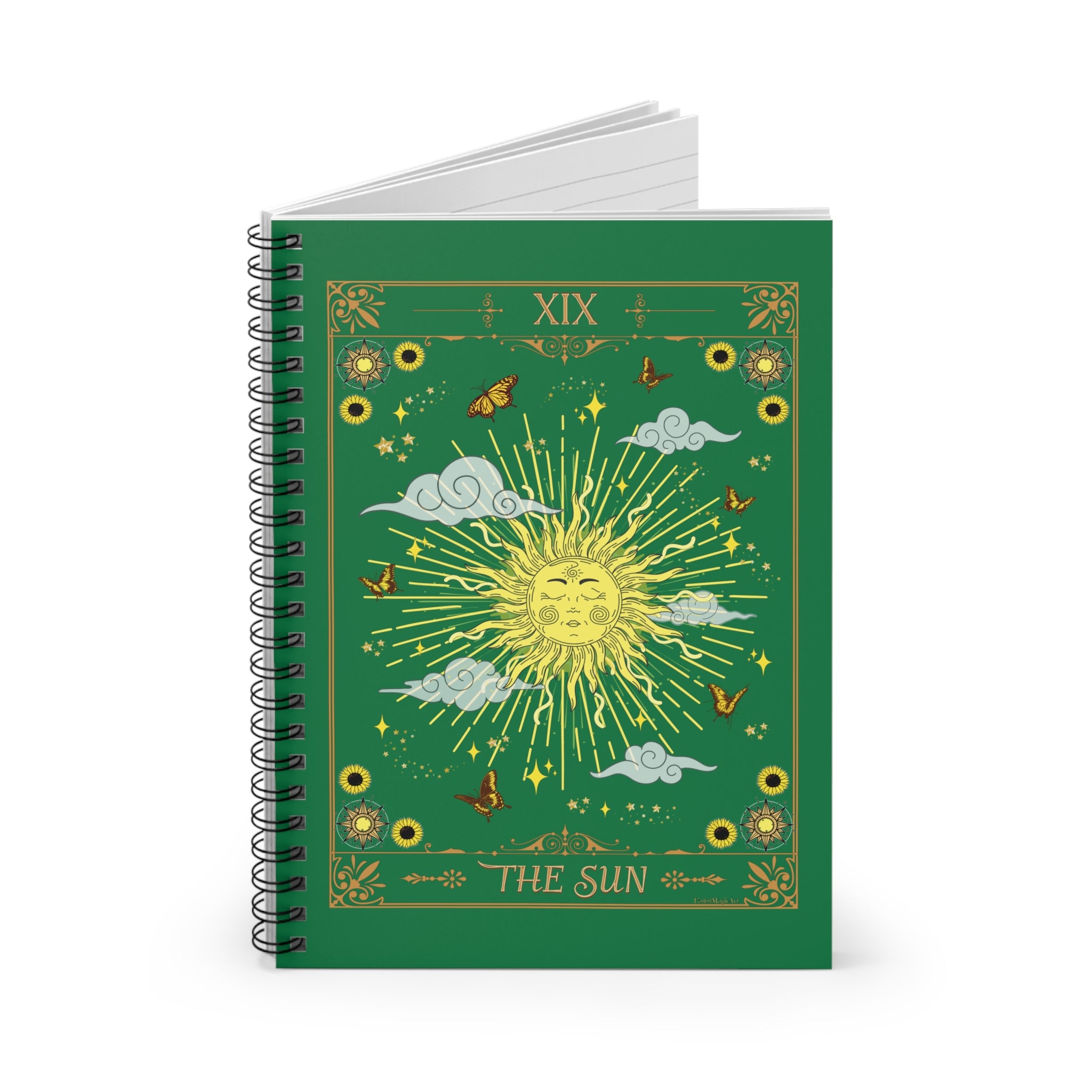 The Sun Tarot Card Spiritual Lined Page Journal | For Manifestation, Spellwork, Shadow Work, Self Reflection, And More