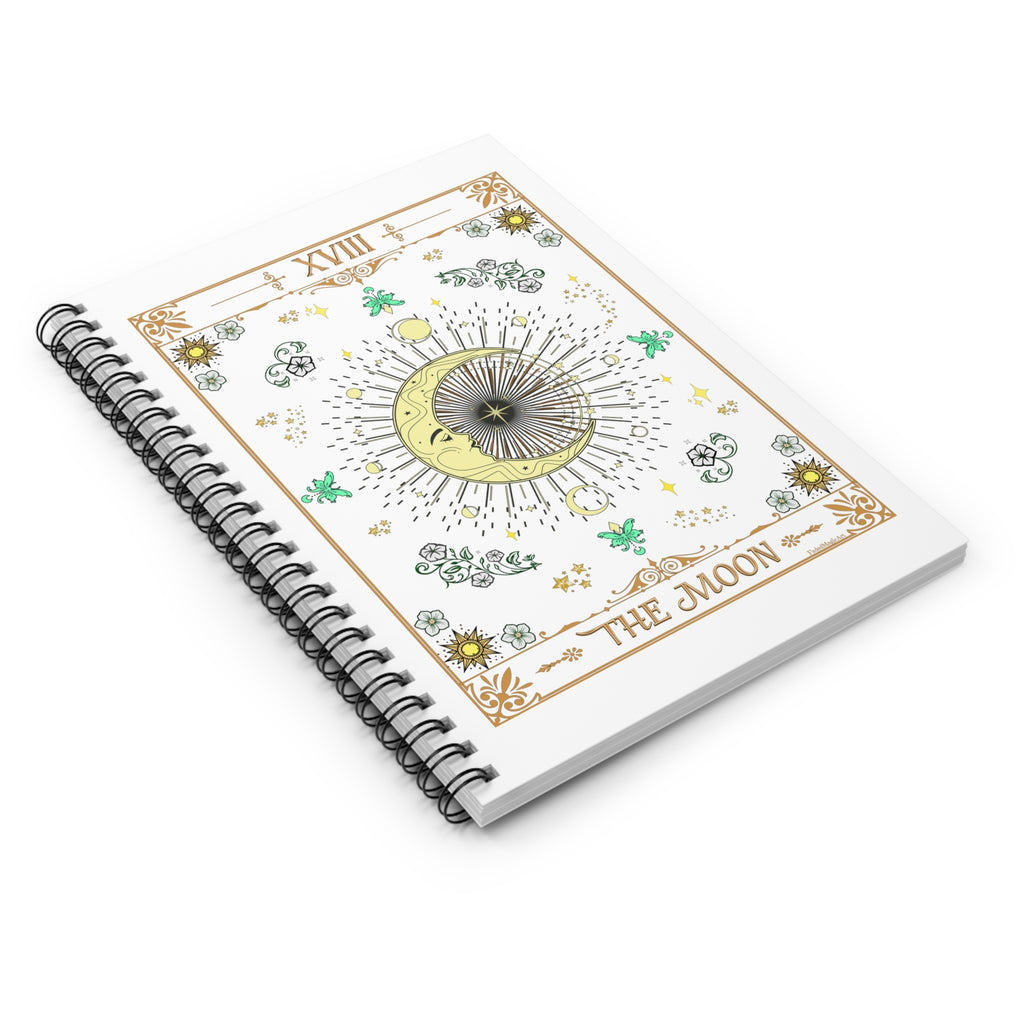 The Moon Tarot Card Spiritual Lined Page Journal | For Manifestation, Spellwork, Shadow Work, Self Reflection, And More