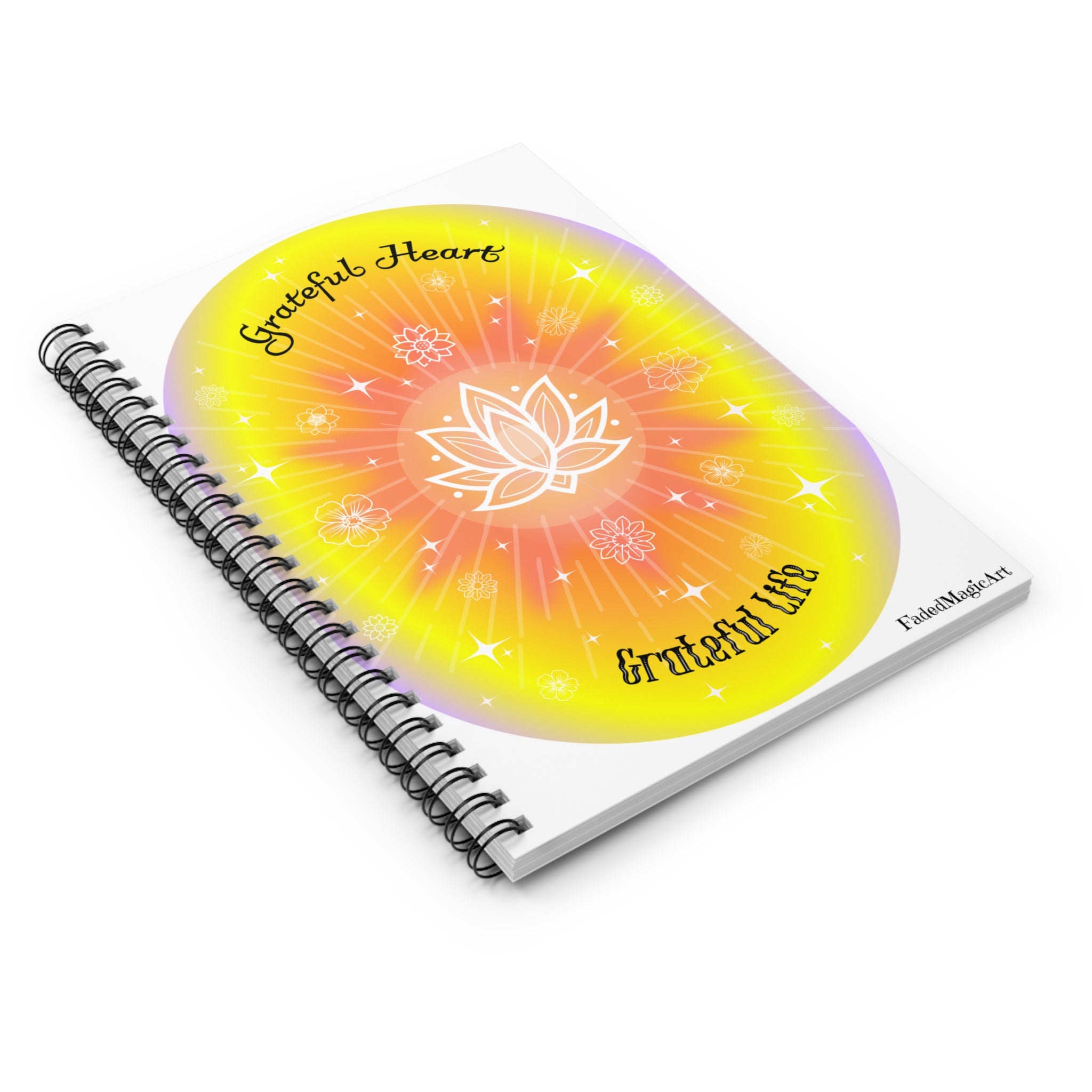 Grateful Heart Grateful Life Lotus Flower | Inspirational Gratitude Lined Page Journal For Manifestation, Spellwork, Shadow Work, Self Reflection, And More