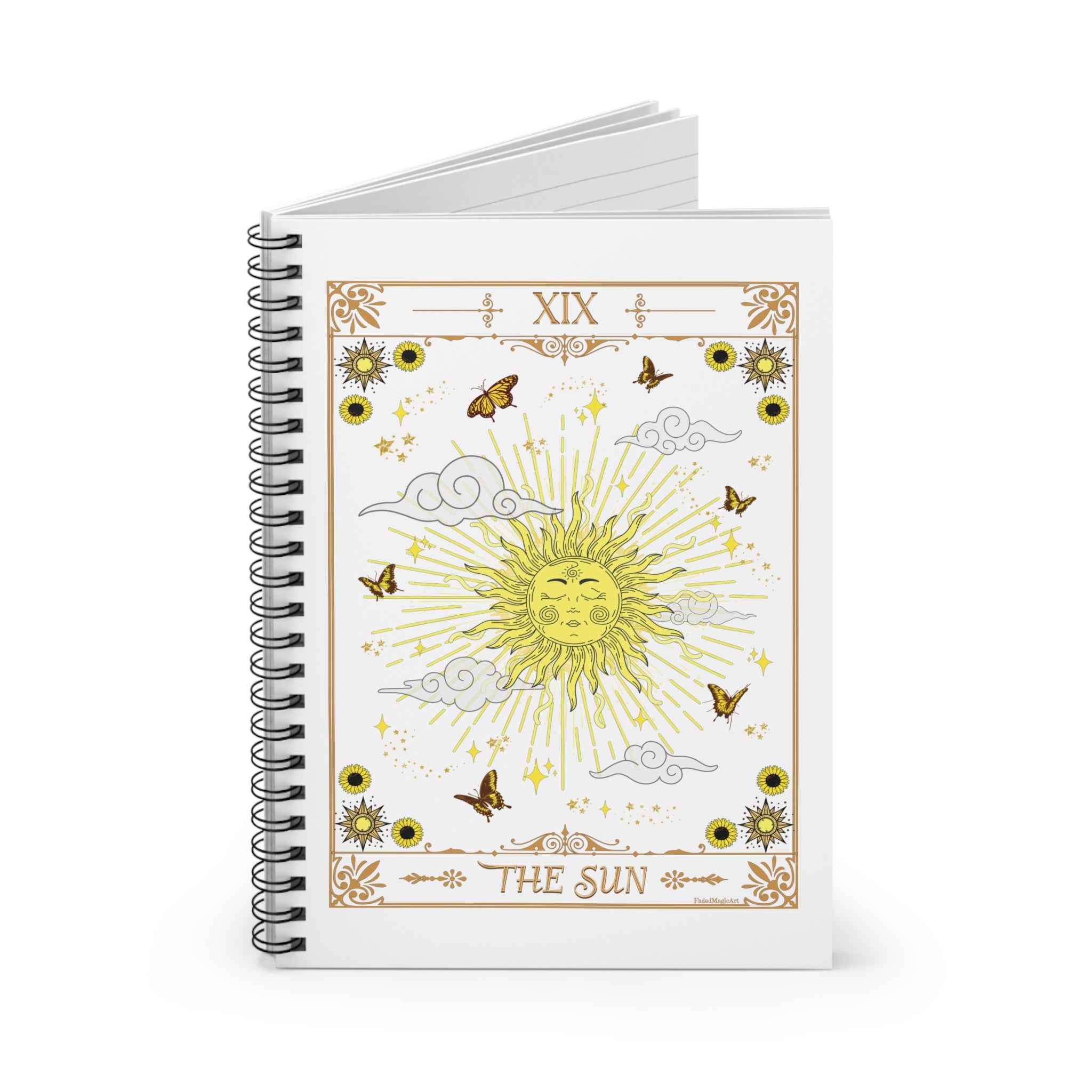 The Sun Tarot Card Spiritual Lined Page Journal | For Manifestation, Spellwork, Shadow Work, Self Reflection, And More