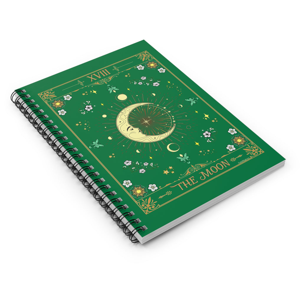 The Moon Tarot Card Spiritual Lined Page Journal | For Manifestation, Spellwork, Shadow Work, Self Reflection, And More