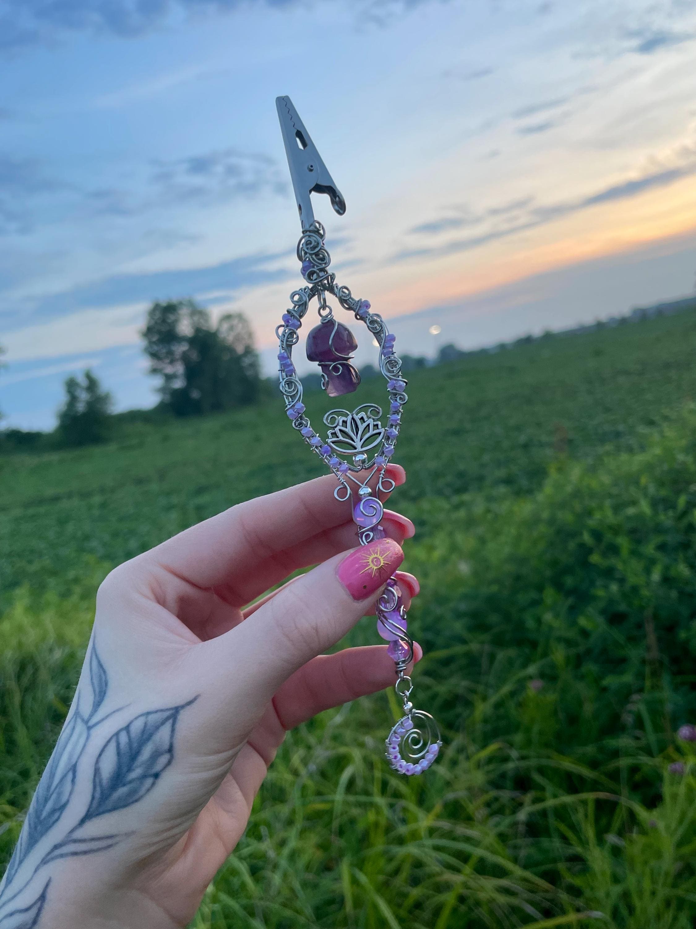 Amethyst Magic Mushroom Smoking Wand