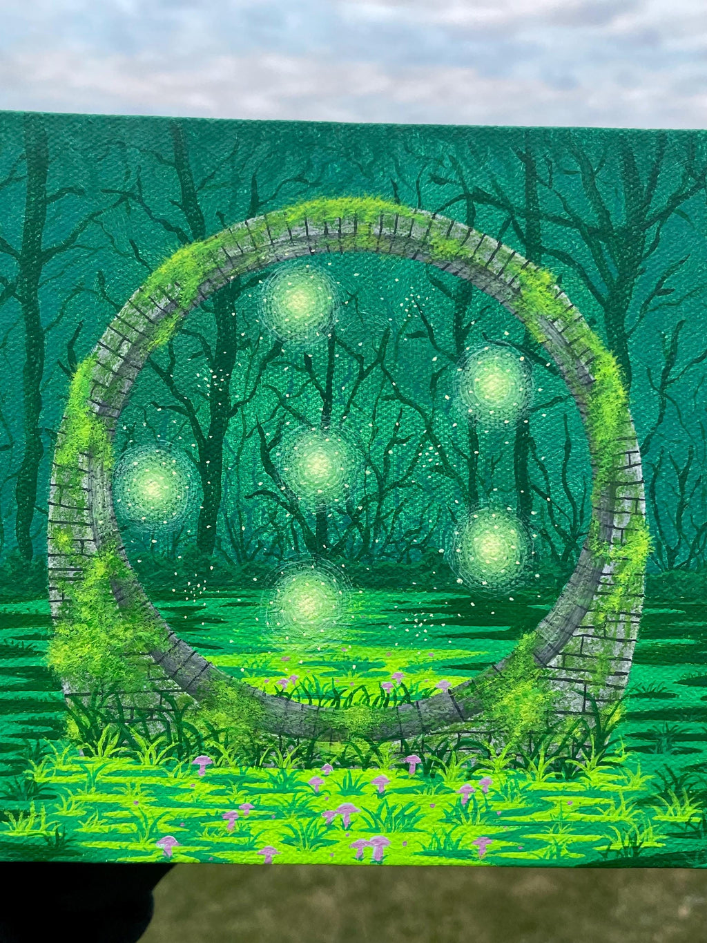 Original Gouache on Canvas Painting "Fae Trap" | 6x8 inch | Fantasy Painting