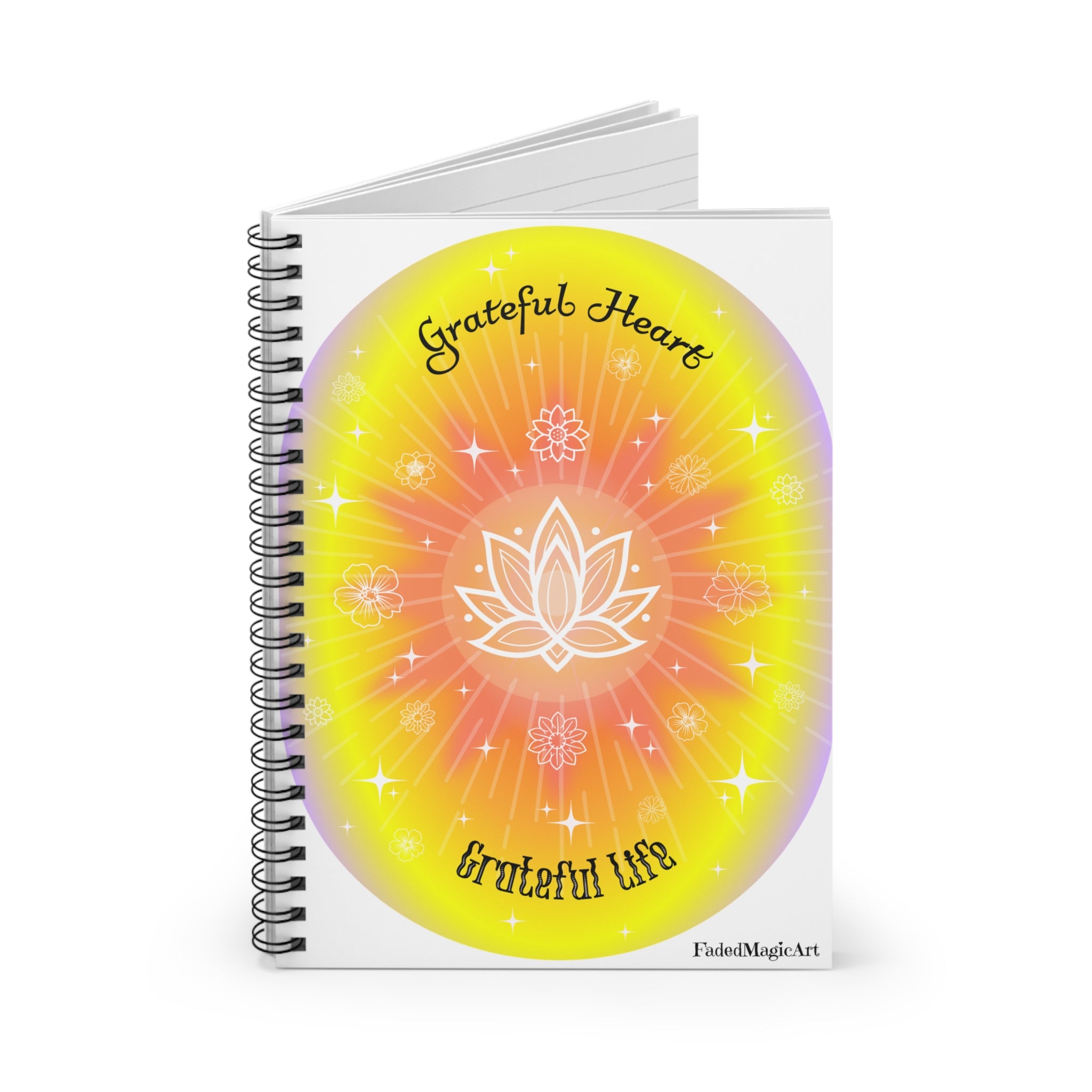 Grateful Heart Grateful Life Lotus Flower | Inspirational Gratitude Lined Page Journal For Manifestation, Spellwork, Shadow Work, Self Reflection, And More