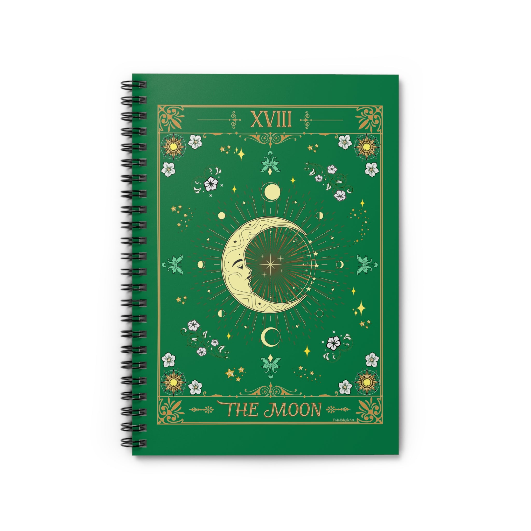 The Moon Tarot Card Spiritual Lined Page Journal | For Manifestation, Spellwork, Shadow Work, Self Reflection, And More