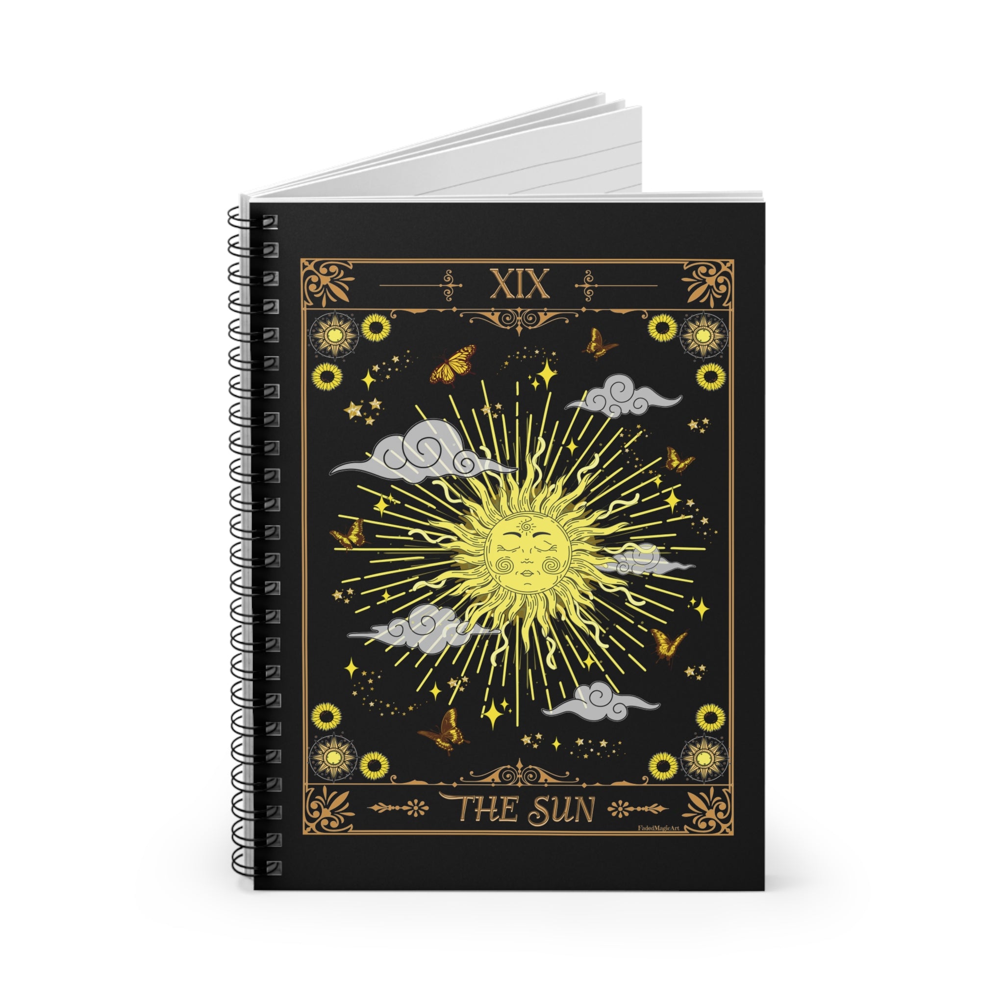 The Sun Tarot Card Spiritual Lined Page Journal | For Manifestation, Spellwork, Shadow Work, Self Reflection, And More