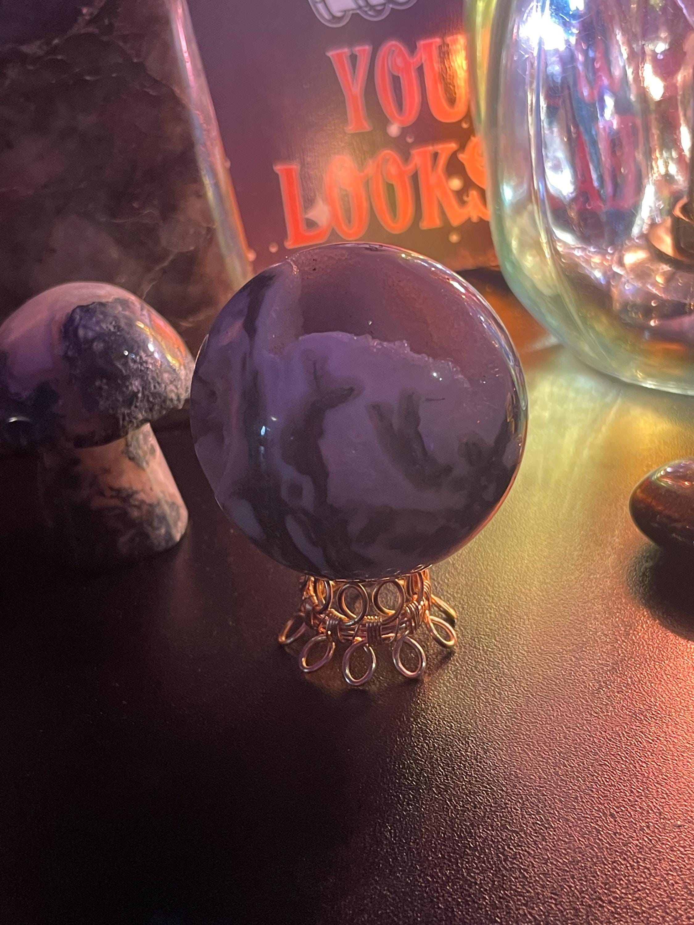 Reversible Wire Wrapped Crystal Sphere Stand