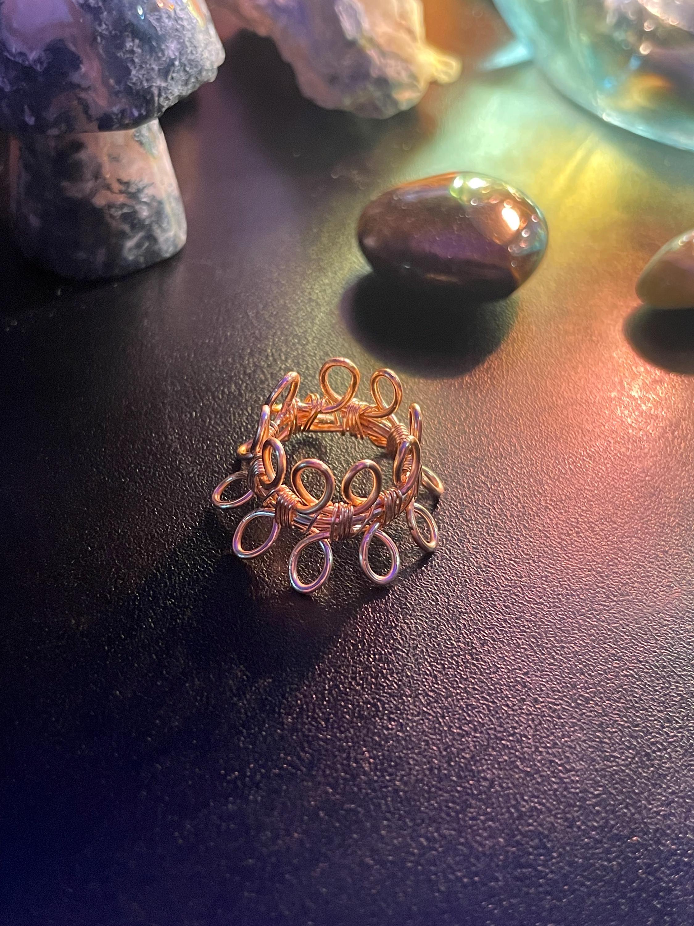 Reversible Wire Wrapped Crystal Sphere Stand