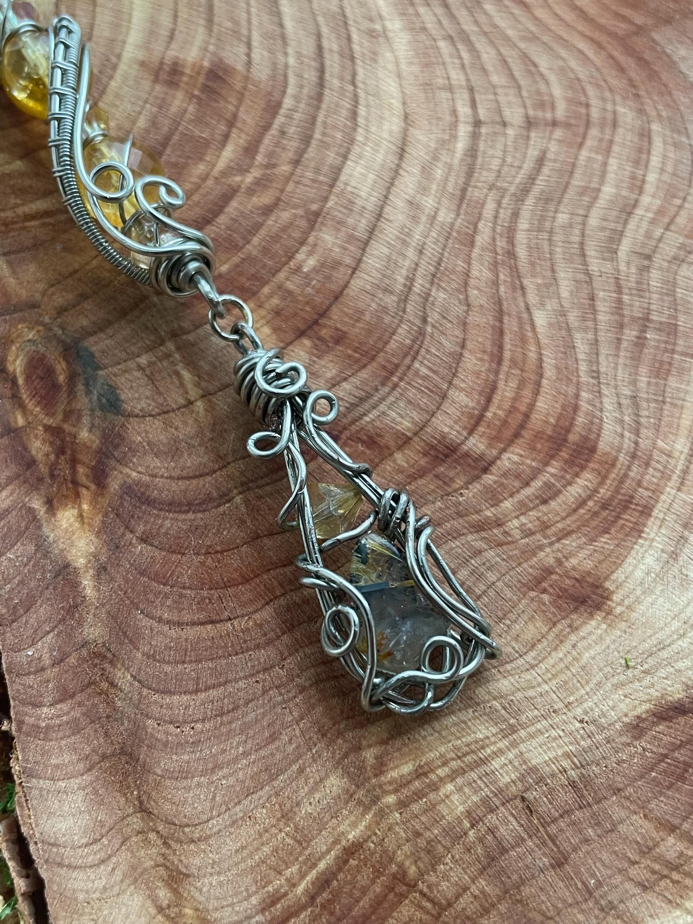 888 Angel Number Smoking Wand With Rutilated Quartz