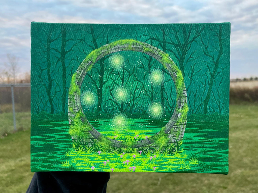 Original Gouache on Canvas Painting "Fae Trap" | 6x8 inch | Fantasy Painting