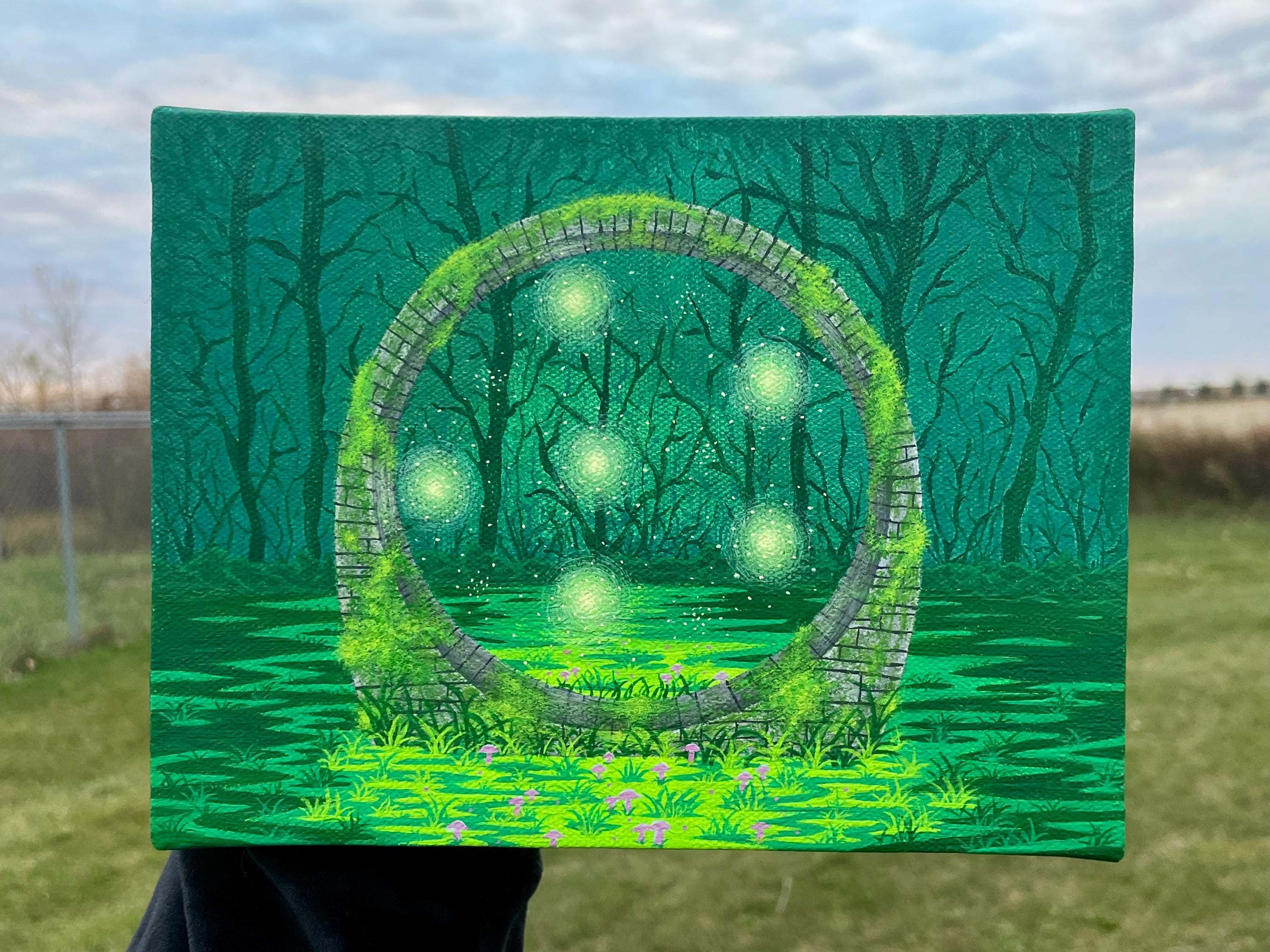 Original Gouache on Canvas Painting "Fae Trap" | 6x8 inch | Fantasy Painting