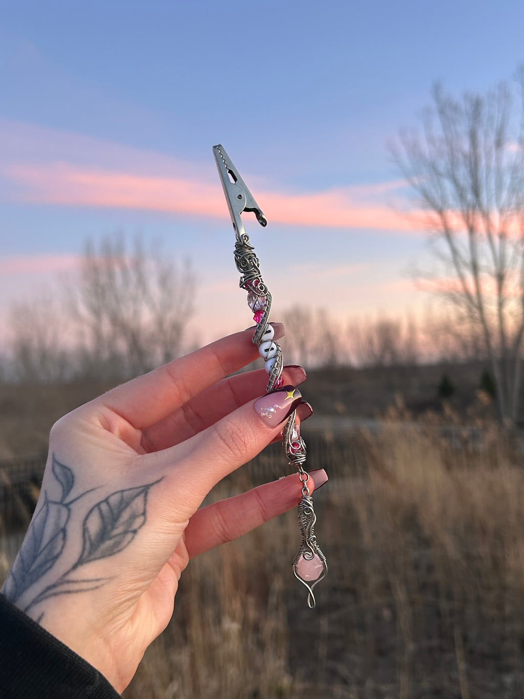 111 Angel Number Smoking Wand With Rose Quartz