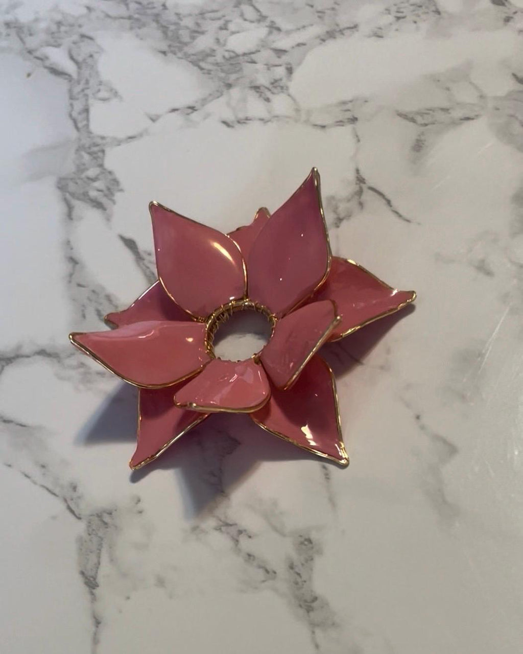 Reversible Wire Wrapped Lotus Flower Crystal Sphere Stand