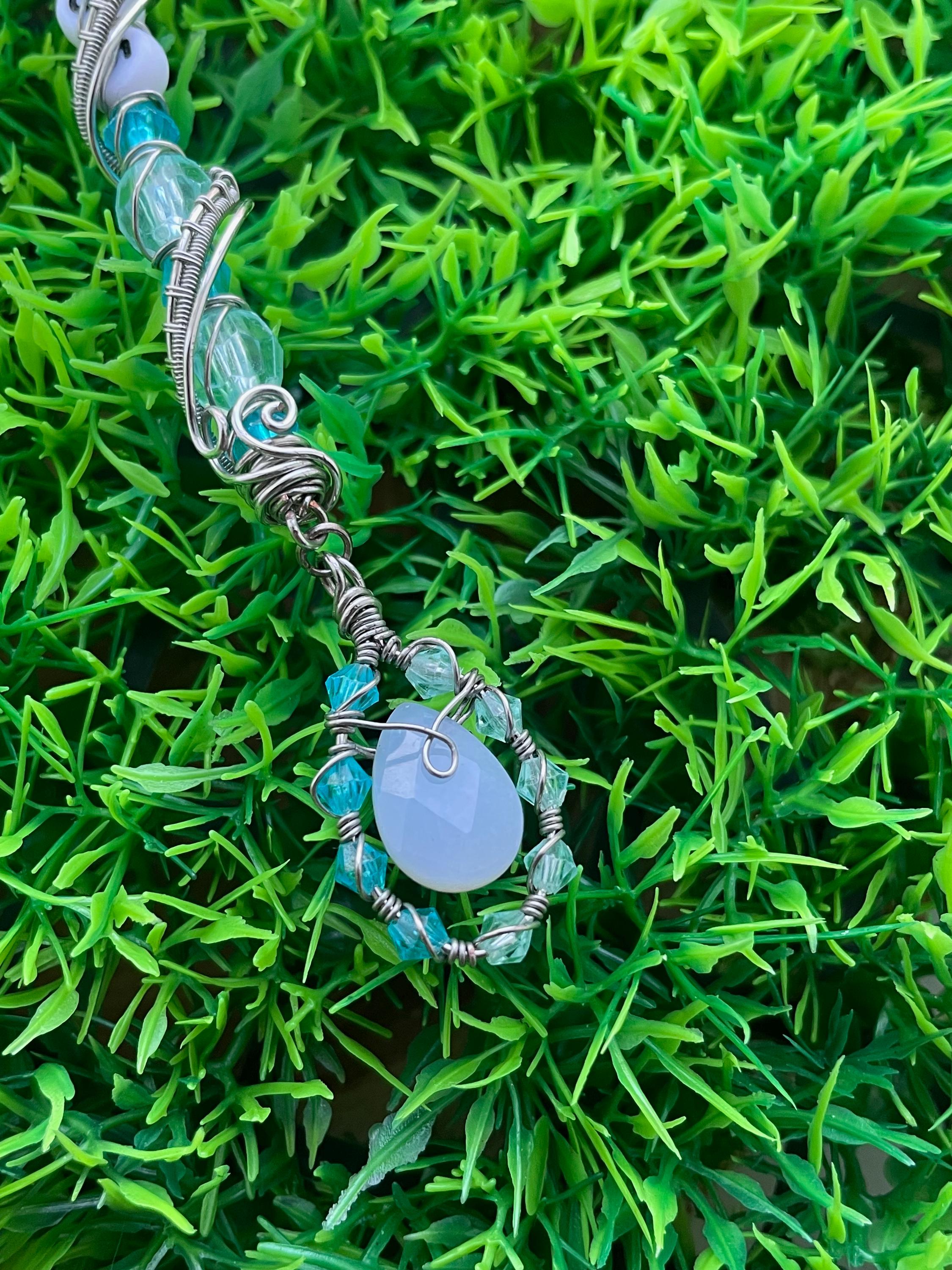 555 Angel Number Smoking Wand With Chalcedony