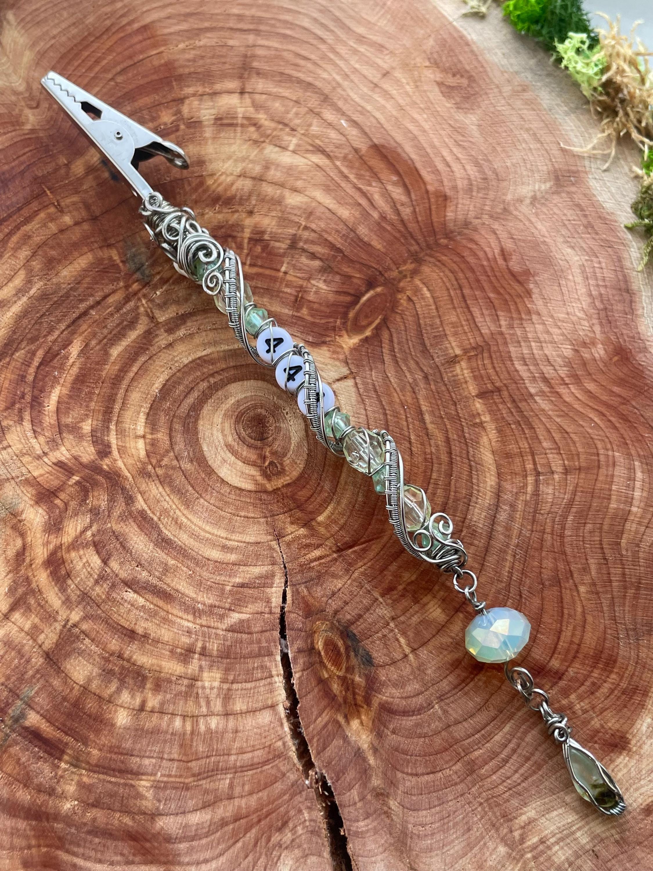 444 Angel Number Smoking Wand with Moss Agate