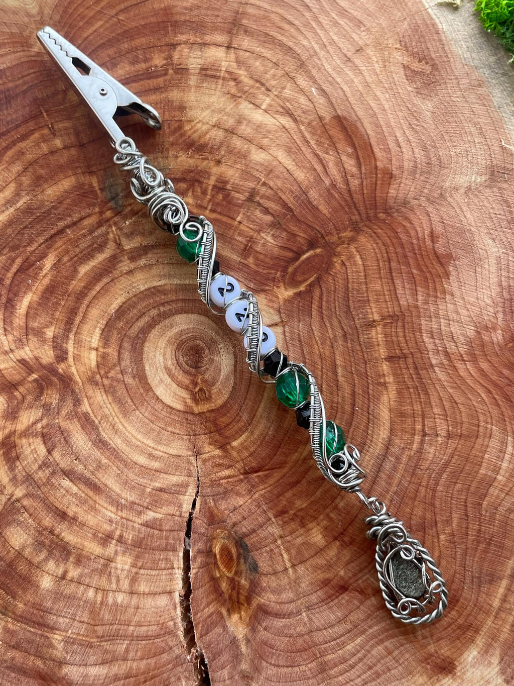 222 Angel Number Smoking Wand With Gold Sheen Obsidian