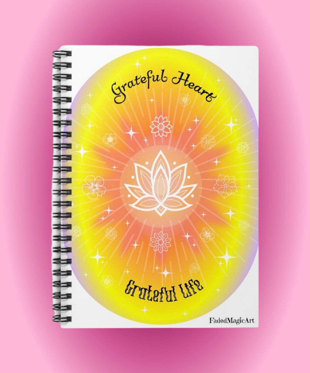 Grateful Heart Grateful Life Lotus Flower | Inspirational Gratitude Lined Page Journal For Manifestation, Spellwork, Shadow Work, Self Reflection, And More