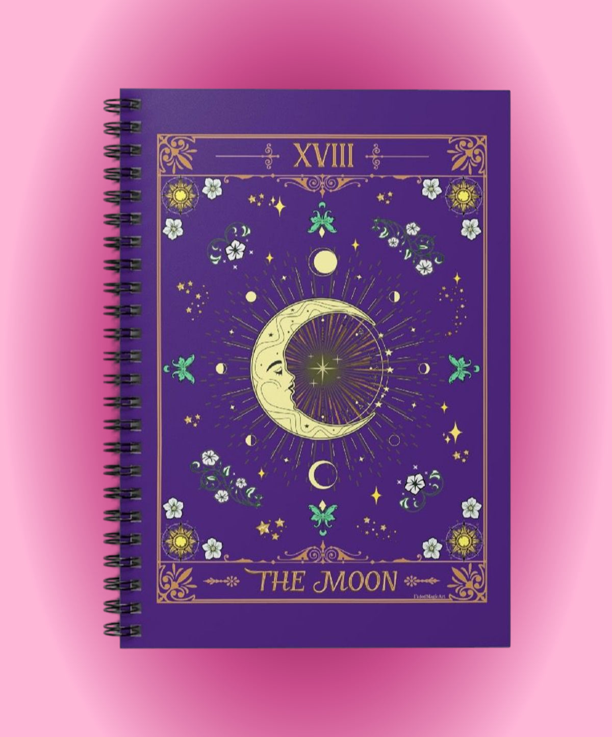 The Moon Tarot Card Spiritual Lined Page Journal | For