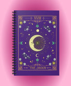 The Moon Tarot Card Spiritual Lined Page Journal | For Manifestation, Spellwork, Shadow Work, Self Reflection, And More
