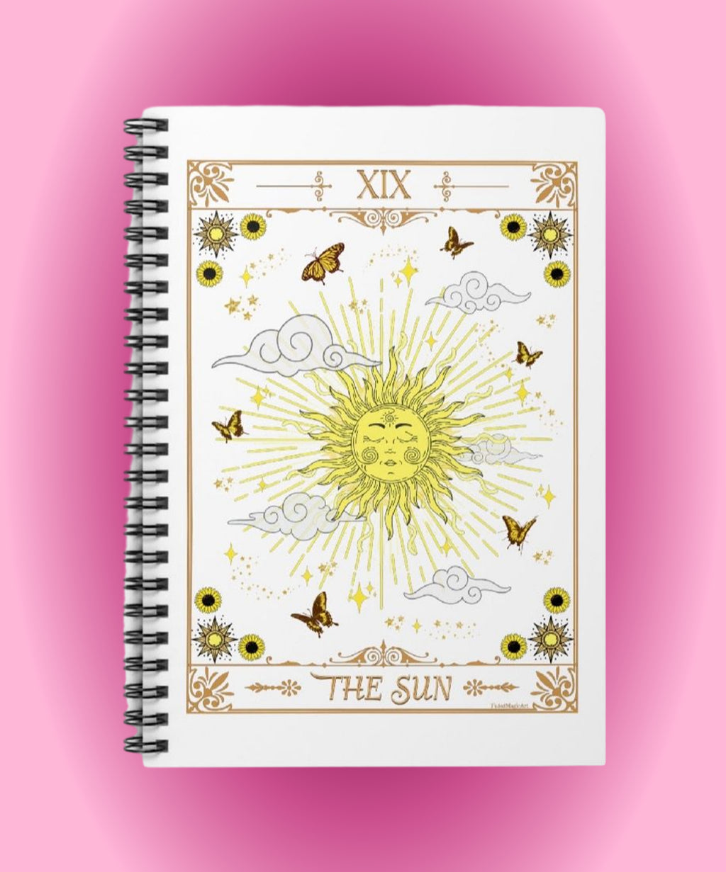 The Sun Tarot Card Spiritual Lined Page Journal | For Manifestation, Spellwork, Shadow Work, Self Reflection, And More